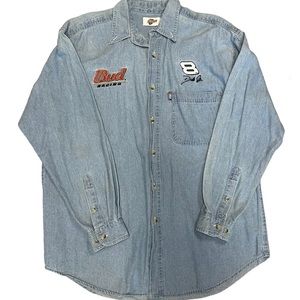 Dale Earnhardt Jr Jean Button Up #8 Bud Light, Winners Circle Men’s Large